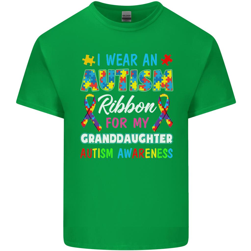 Autism Ribbon For My Granddaughter Autistic Unisexs Light Cotton TShirt