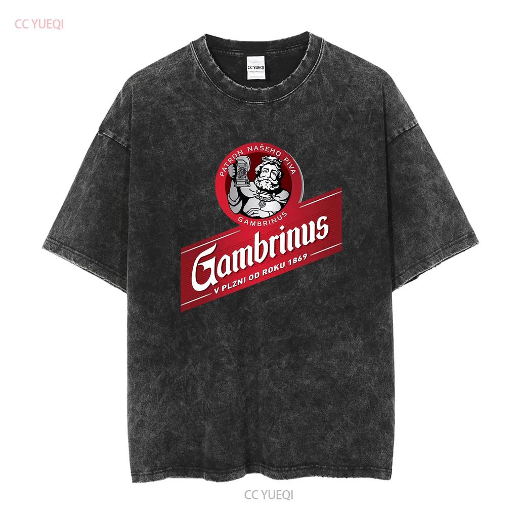Gambrinus Holz Original Bier Logo Zeichnungen Aktiv T-Shirt Lustig Größe S bis 5XL vintage Gewaschen Atmungsaktiv Leicht grafisch