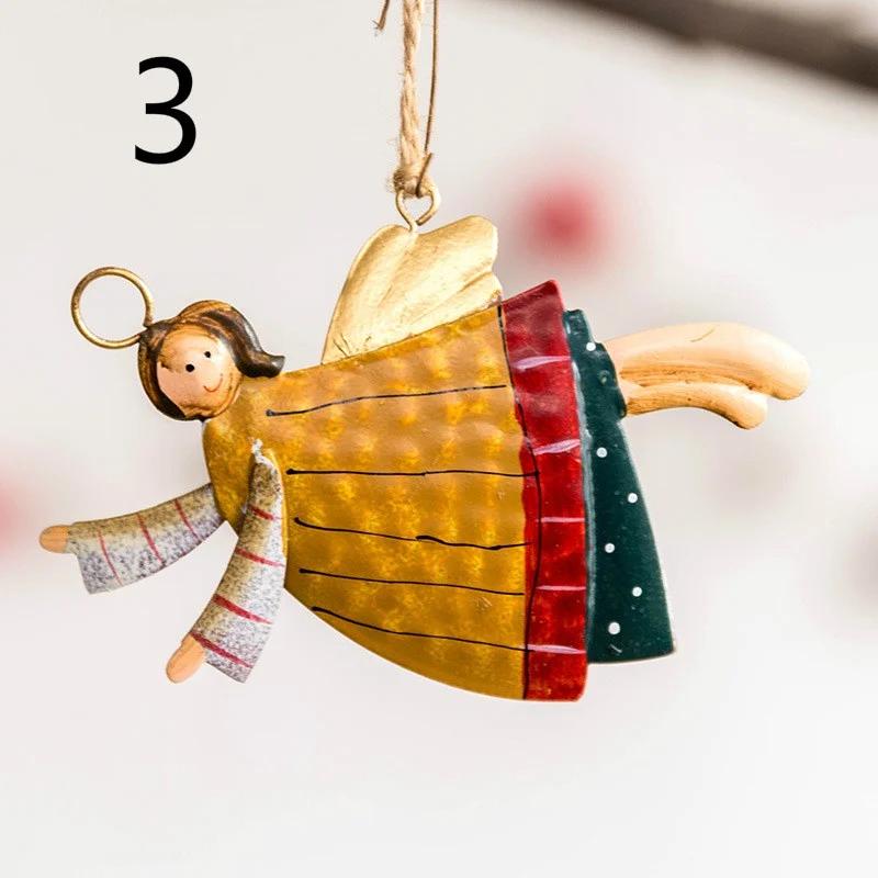 Party Decorations Gift Christmas Pendant Xmas Tree Doll Hanging Metal Ornaments DIY Christmas Day Santa Angel Claus