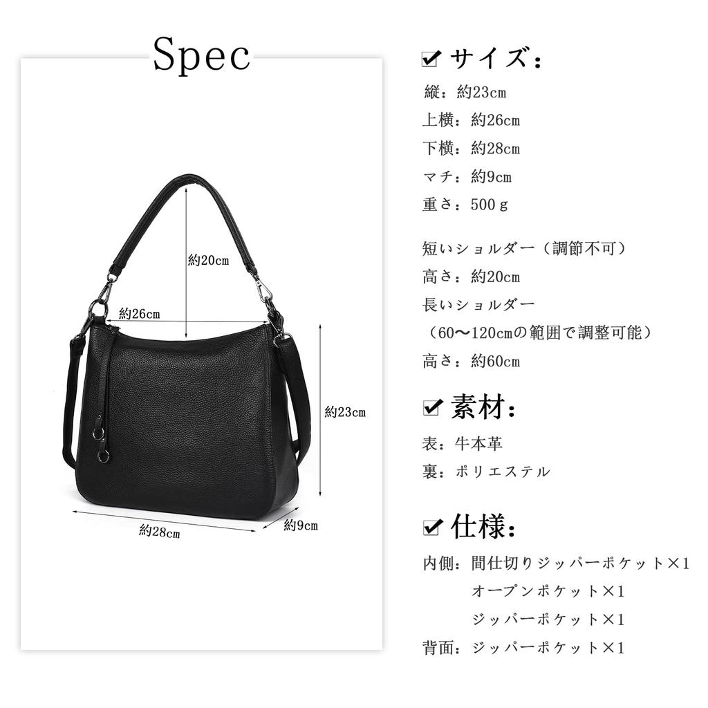 Genuine Leather Shoulder Bag for Crossbody With Zipper Large Commuting [MFFOR] Women, 2-way, Bag, Handbag, Crossbody, Shoulder, Handbag, Pocket,