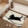 Door Naughty Mat Bedside Entrance Bath Kawaii Cute Floor Decoration Corridor Door Mat Cat Black Carpet Living Room Balcony