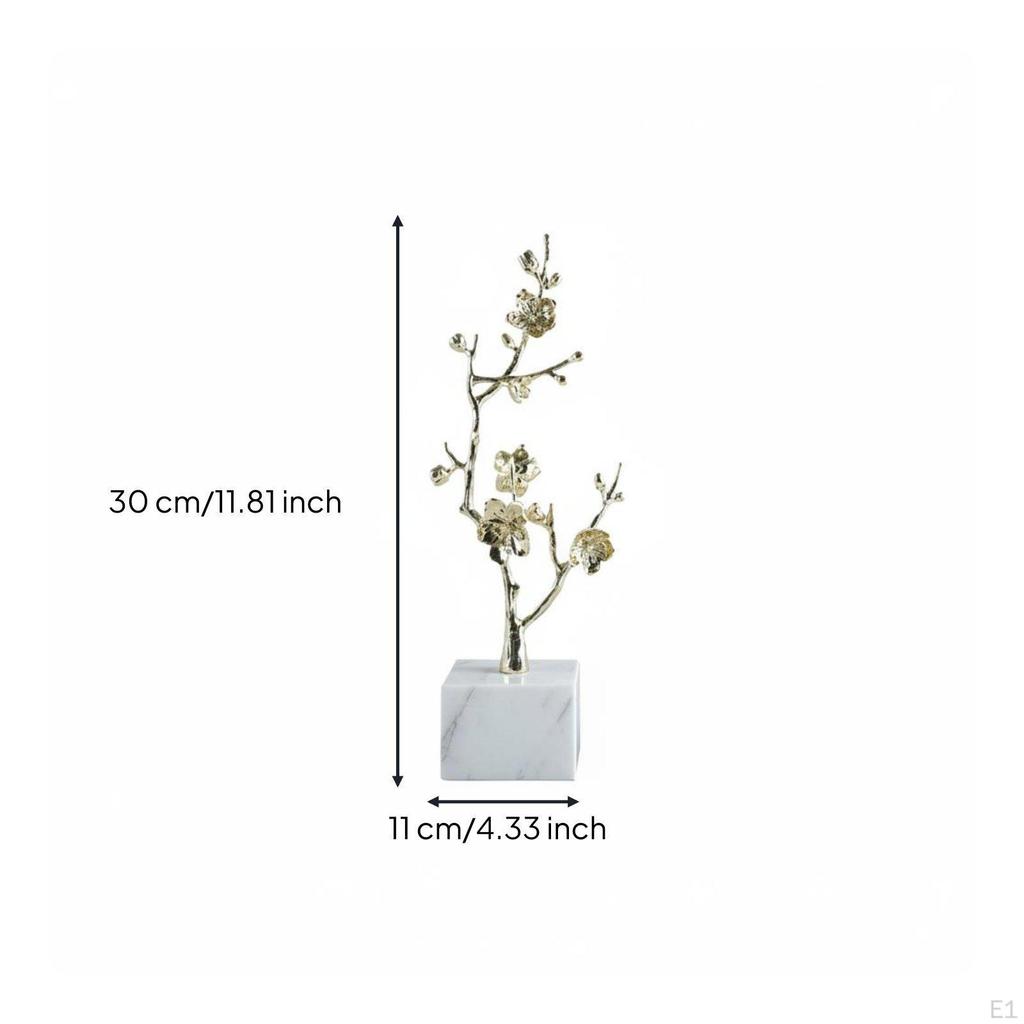 Artistic Metal Blossom Sculpture Chinese Ornament Modern Gilded Branch