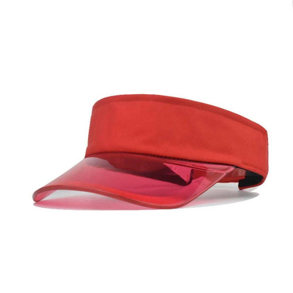 Clear Brim Summer Sun Hats Breathable Empty Top Hat Running Transparent Visor Caps  Travel Sport