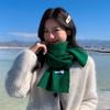 Women's Green Knit Wool Blend Scarf: Winter Warmer and Fashionable Accessory