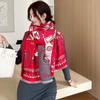 Thickened Double-sided Imitation Cashmere Scarf Shawl Retro Carriage Fashionable Imitation Cashmere Scarf for Women