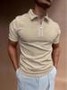 Men's Slim Fit Solid Color Polo Shirt - Short Sleeve, Turn-Down Collar, High-End Summer Tee
