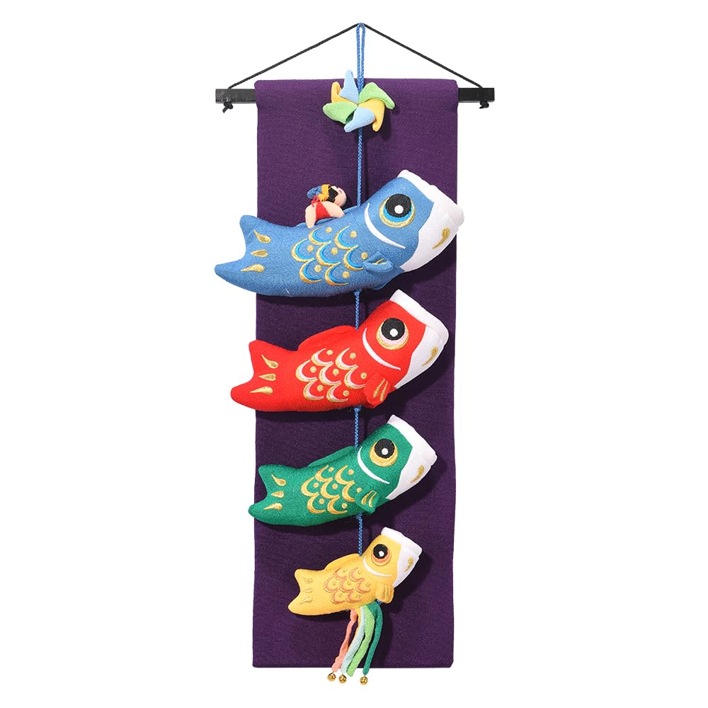 

Stylish Mini Koinobori (Carp Streamer) for Indoor Use, Carp Decoration, Compact and Cute May Doll (50cm x 4 Carp)