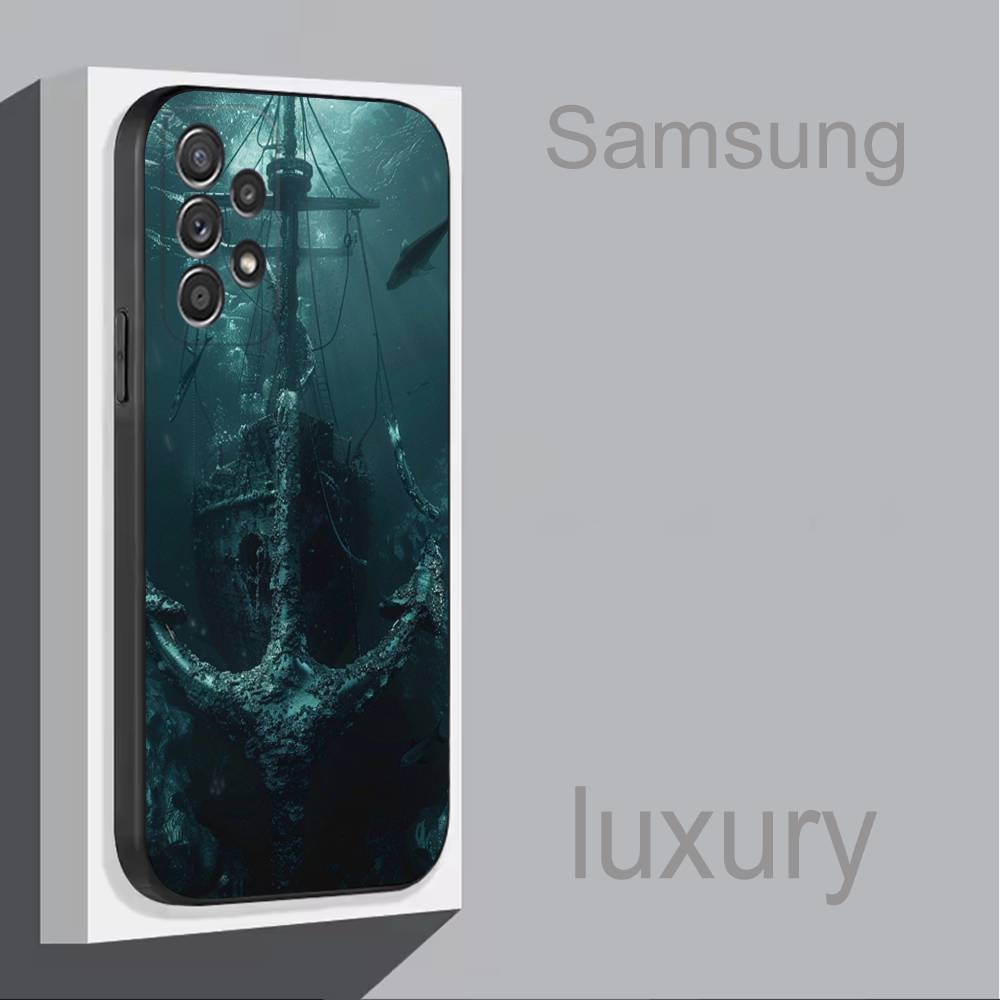 Pirateschiff Cool Für Samsung S 25,24,23,22,30,21,10,9,Ultra,Plus,Lite,FE,4,5G Schwarzes Weiches Case Handyhülle