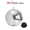 Disco Ball with Motor 8/10/12" Hanging Mirror Ball Rotating Motor with RGB Pinspot Lamps for Club Disco Party Wedding Decor