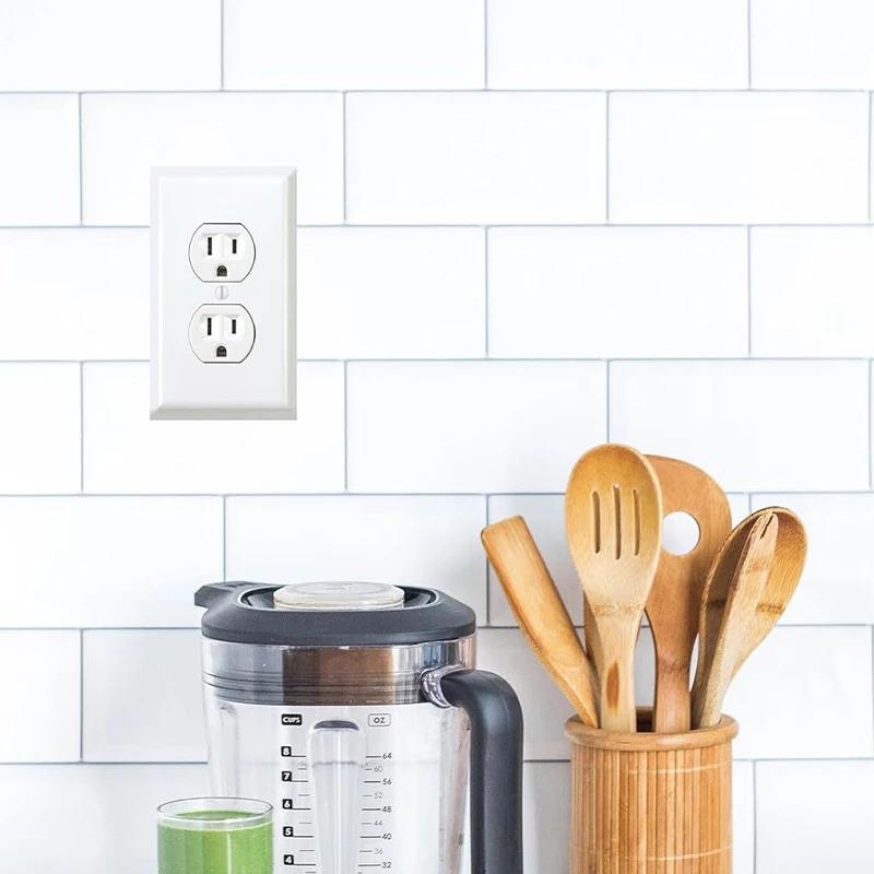 3PCS Funny Fake Power Outlet Stickers, Prank Wall Decals for Office and Home, Joke Socket Switch Decals, Home Decor Prank Gadget