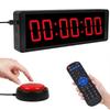 Sports Timer LED Digital Timer 1.5 Inch 6 Digits Countdown Count Up Stopwatch Clock Display Interval Timer Repeat Measurement Pause Mute Setting for C