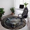 1PC Wolf Shield Office Round Rug, Non Slip, Soft and Durable Office Rug for Interior Decoration, Perfect for Office