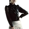 ORWZDCO Long Sleeve Chiffon Blouse with Stand and and Elegant for Formal Perfect for and Women's Collar, Ruffles, Ribbons. Fashionable, Comfortable,