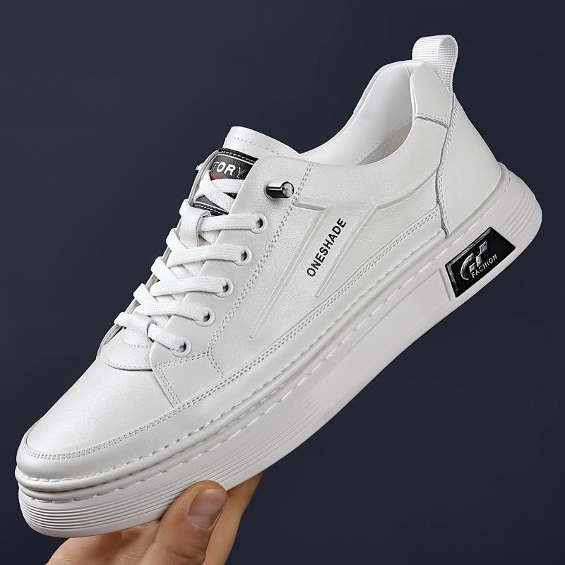 Fashion Personality Casual Leather Shoes for Men Lace-up Fashion Sneakers Classic Male Walking Shoes Tenis Masculino Man Vulcanize Shoes