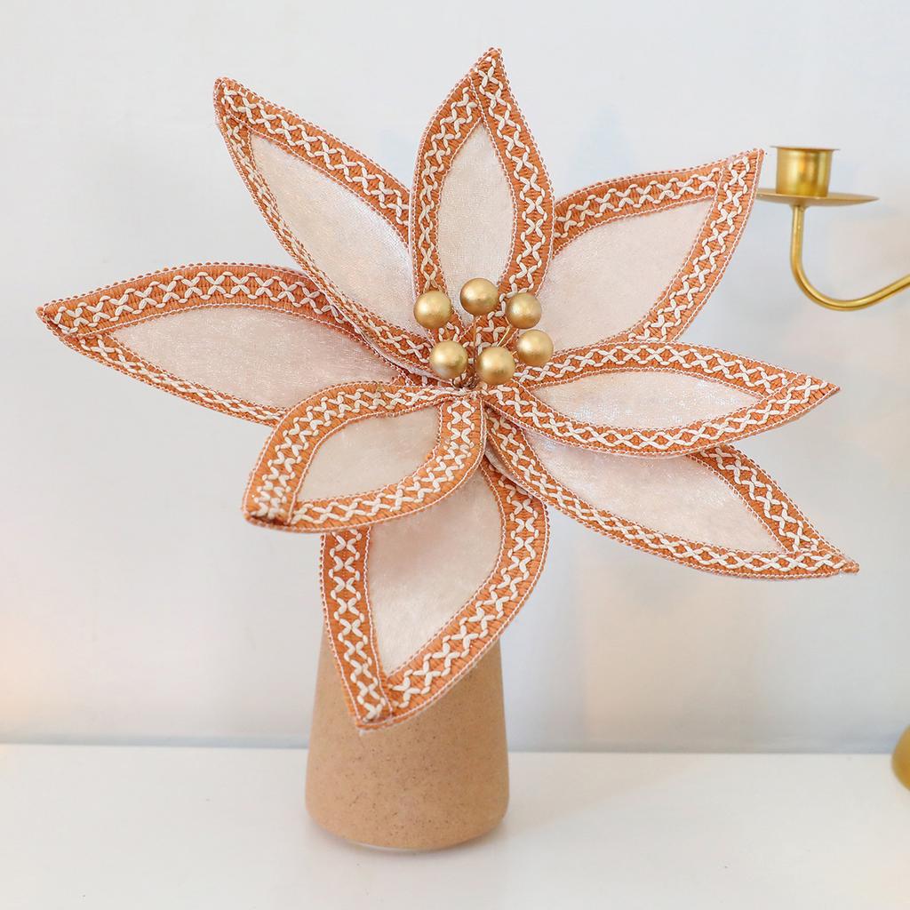 Flannel Christmas Flower Cuttings DIY Christmas Decorations Christmas Tree Accessories Artificial Flowers