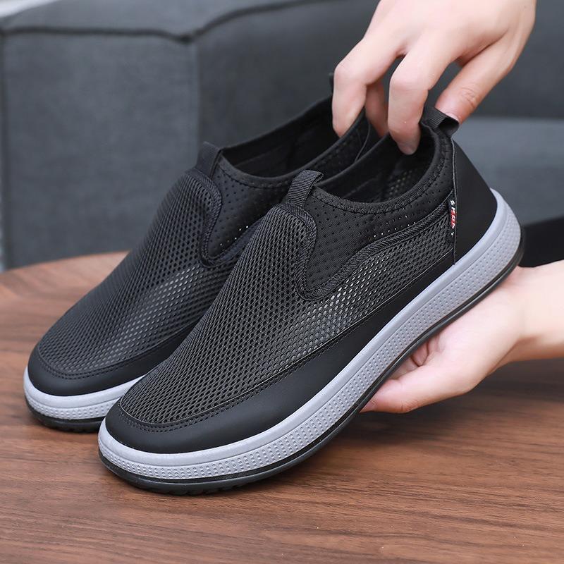 Men's shoes net shoes summer new solid color versatile single shoes breathable soft sole light casual shoes men