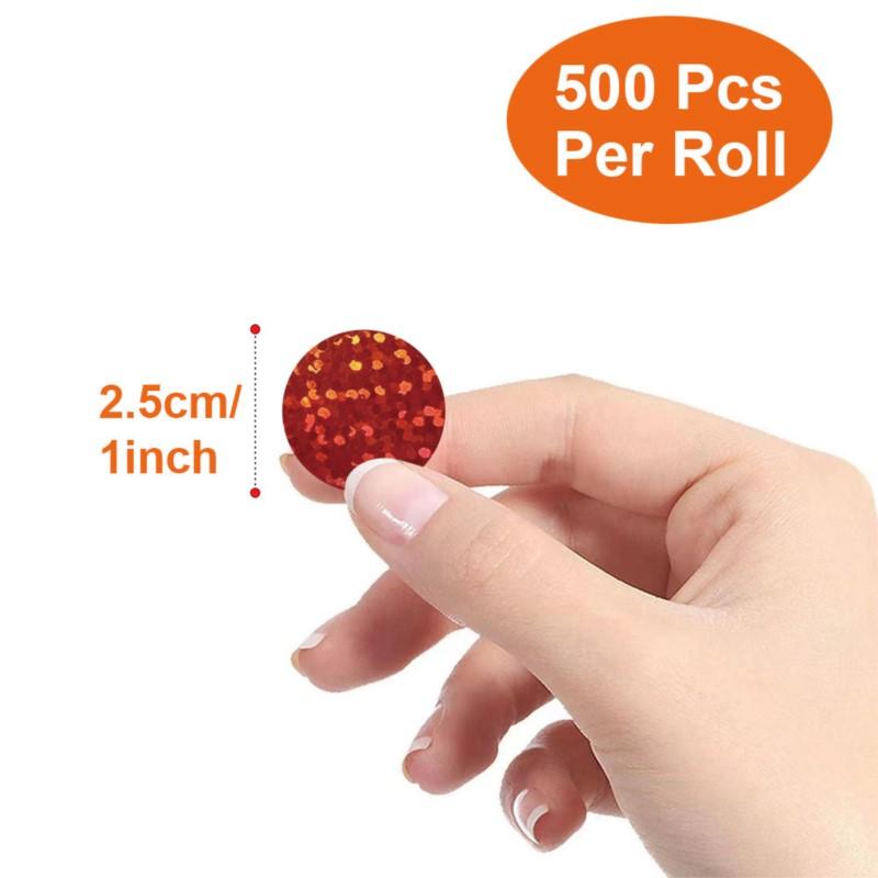 500Pcsroll Glitter Heart-Shaped Stickers For School Teacher Reward Sticker Party Gift Decor Business Labels Stationery Stickers