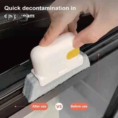 4Pcs 2 In 1 Cleaning Brush Set Detachable Window Track Cleaner with Strong Bristles Stubborn Dirt Remover