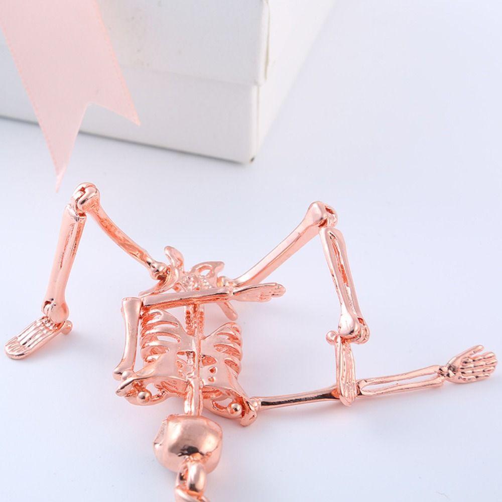 Movable Human Skeleton Pendant Punk Style Gothic Keychain Novelty Skull Keychain Halloween