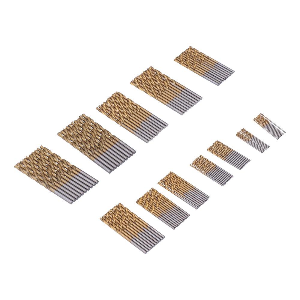 120 Stück 1/1,5/2/2,5/3/3,5 mm Spiralbohrer Sechs Größen Ti-beschichtete Bohrer Holzbohren