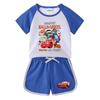 Kids' Summer Color Block Sportswear: Car Print Tee & Shorts Set