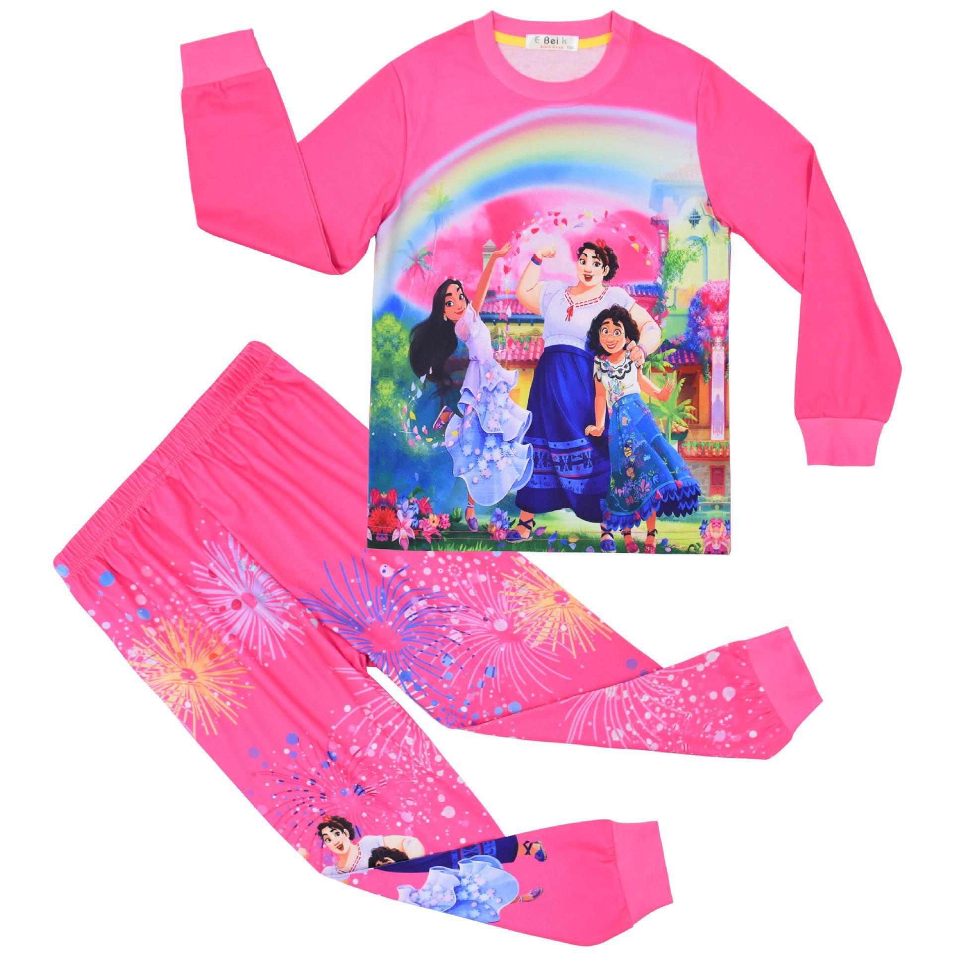 Animation Magic Full House Printed Children S Loungewear Set, Long-Sleeved Pajamas + Pants Two-Piece Set 6066 100