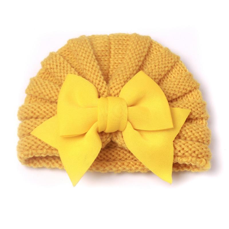 Autumn and Winter Children's Warm Knitted Hat, Baby Bow Indian Hat, Baby Wool Hat