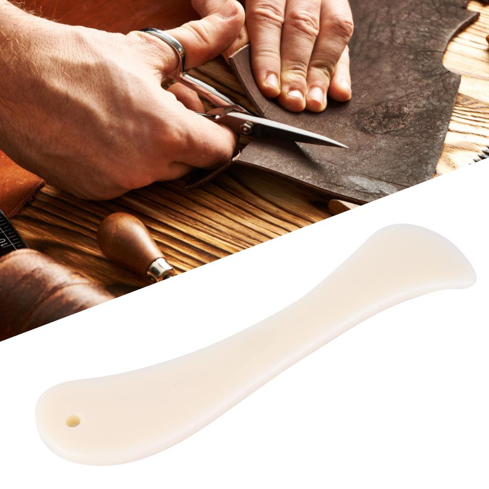 5Pcs Leather Craft Folder White Plastic DIY Hand Made Edge Trimming Sewing Tool Accessories(Short