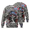 Men's Long Sleeve Neck Sweatshirt with Halloween Print, Casual Loose Fit