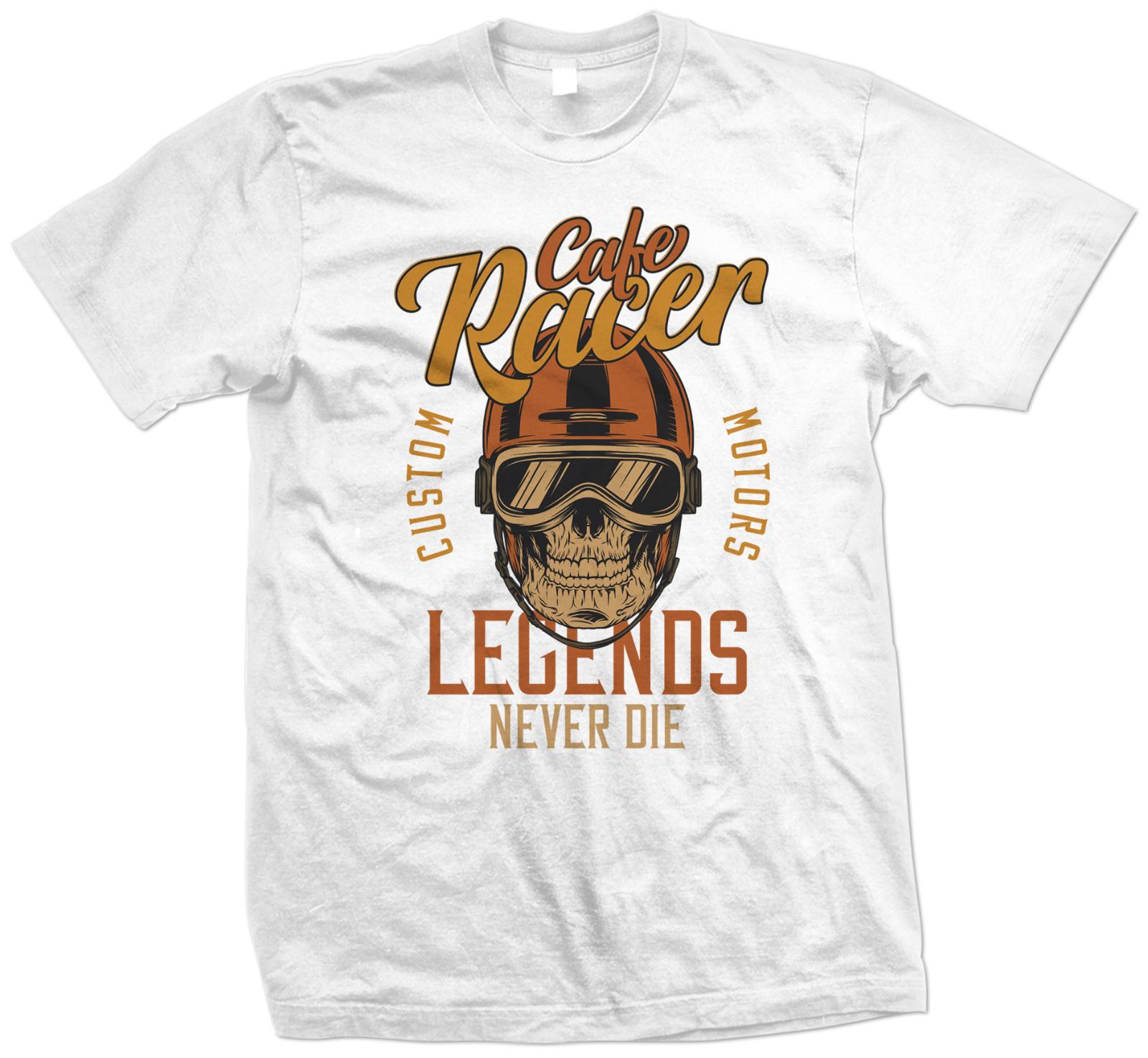 Cafe Racer Custom Motorcycle T Shirt - Legends never Die - Biker T Shirt S