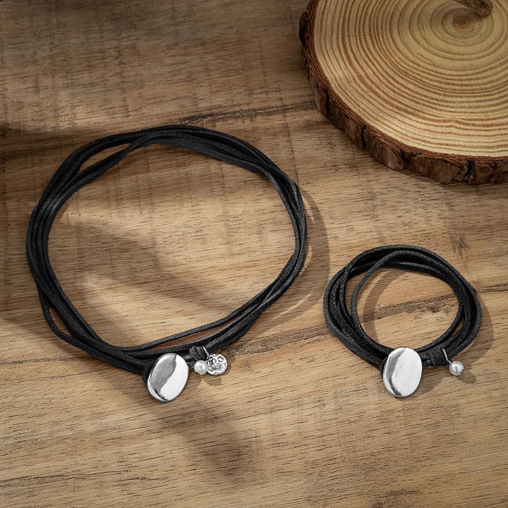 European & American Double-Layer Velvet Alloy Choker Necklace