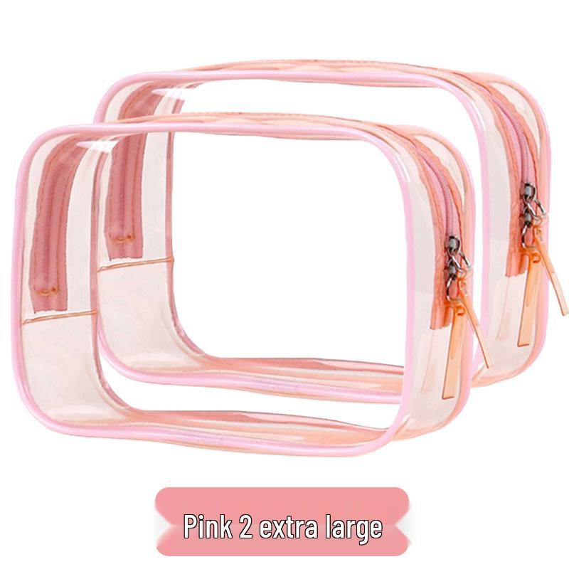 Large Capacity Waterproof Transparent Makeup Bag - Portable Toiletry Organizer for Travel