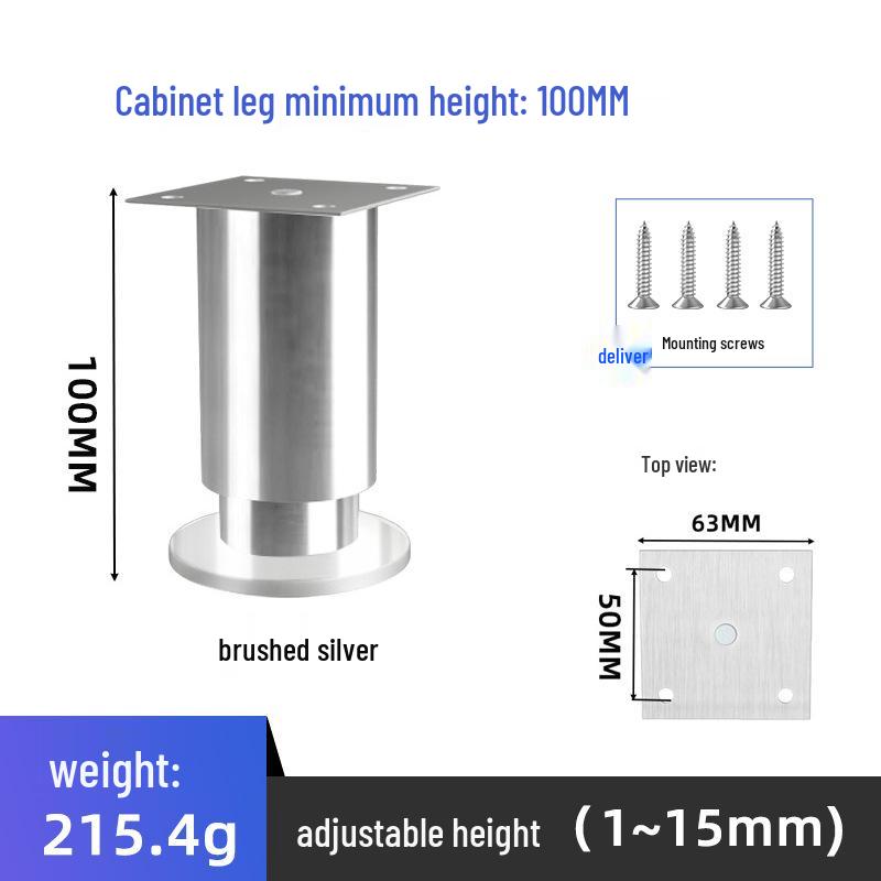 Adjustable Stainless Steel Furniture Legs – Modern Minimalist Support for Cabinets, Tables, Sofas, and Beds