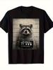 T-Shirt Y2k Allseason Raccoon Mugshot T