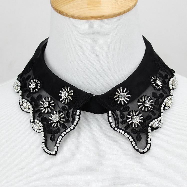 Perfekte Übereinstimmung Perlen Damen Falscher Kragen Hemd Spitze Abnehmbarer Kragen Für Damen Fake Kragen Abnehmbar Kleidung Accessoires Nep Kragen Halsband