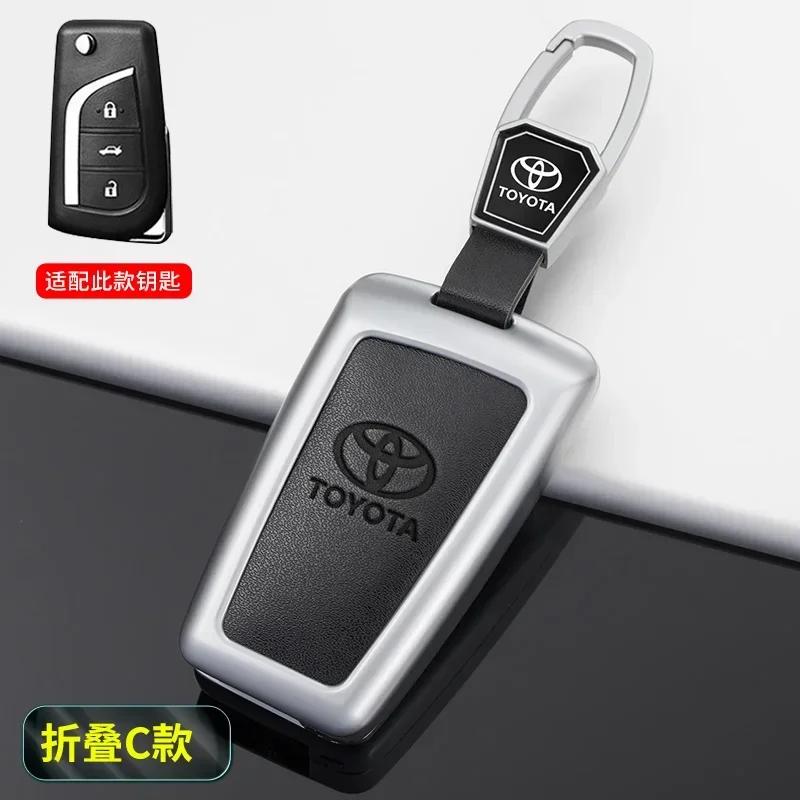 Toyota 2026 New Hub Caps Zinc Alloy Leather Car Key Cover Case Shell Bag Toyota Yaris Camry Corolla Prado R Car Sticker