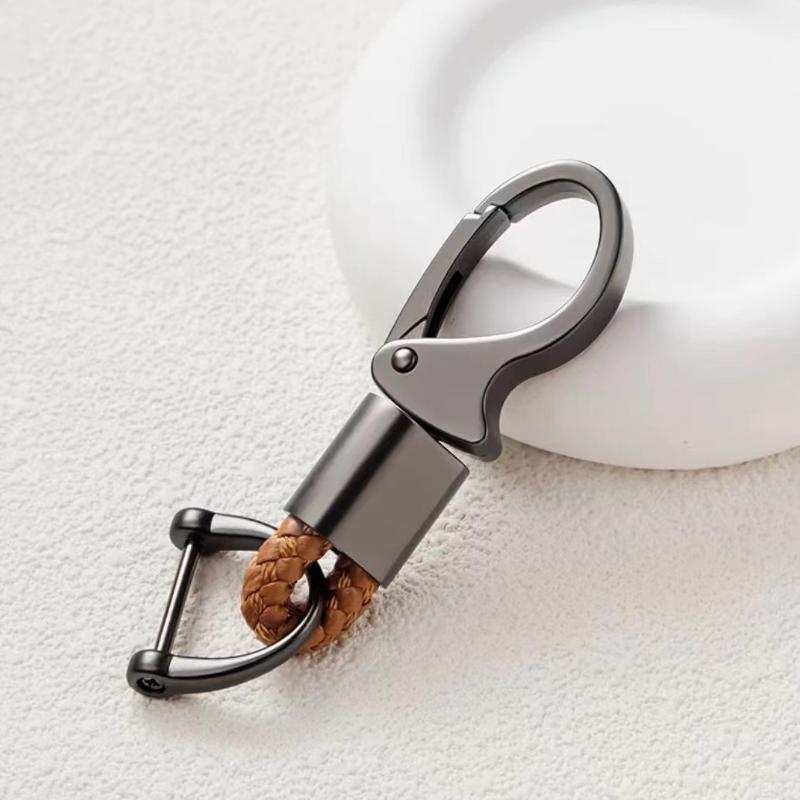 Llavero Creativo de Cuerda Trenzada y Metal para Coche, Colgante de Anilla Duradera para Hombres, Accesorio Personalizado para Llavero de Coche