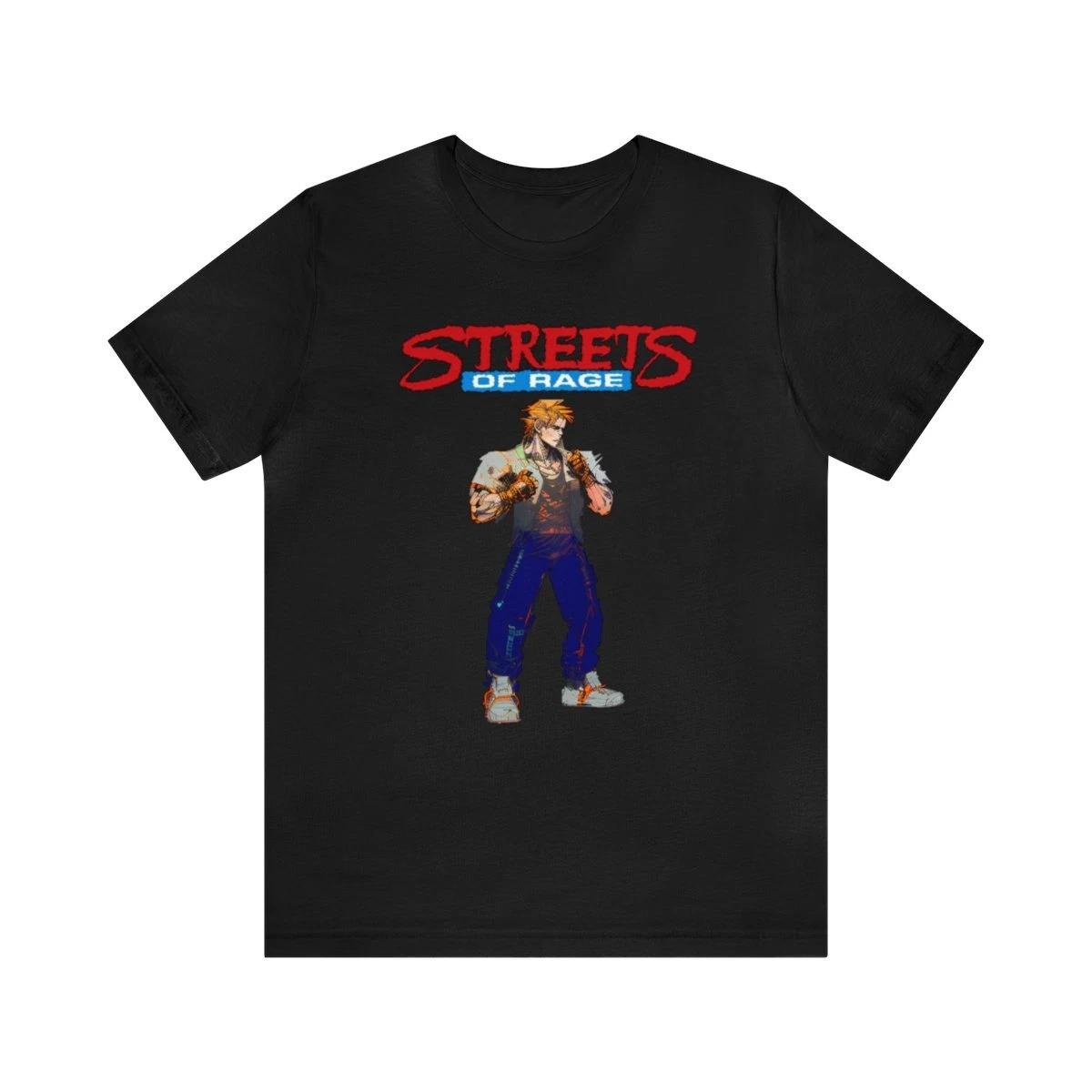 Streets of Rage Sega Genesis Axel Cyberpunk Style Unisex Short Sleeve 100% Cotton T-shirt Mens Tees Top L