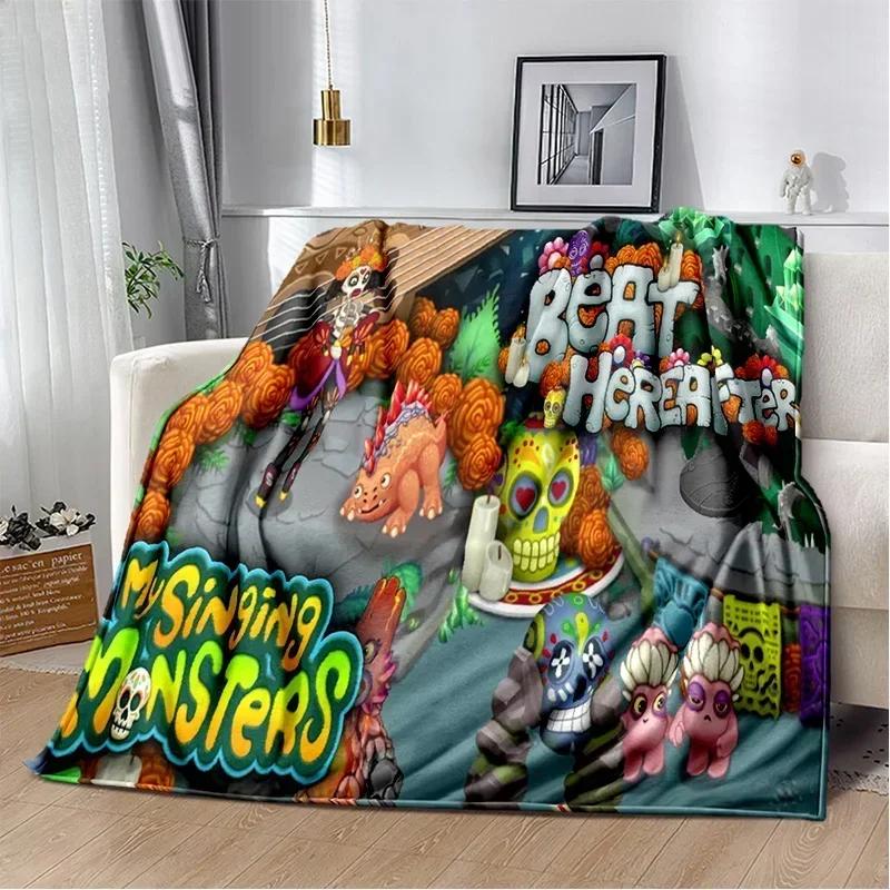 My Singing Monsters videospill tegneserie Mykt plysjteppe,flanellteppe Dyneteppe for stue soverom Sengsofa Piknik