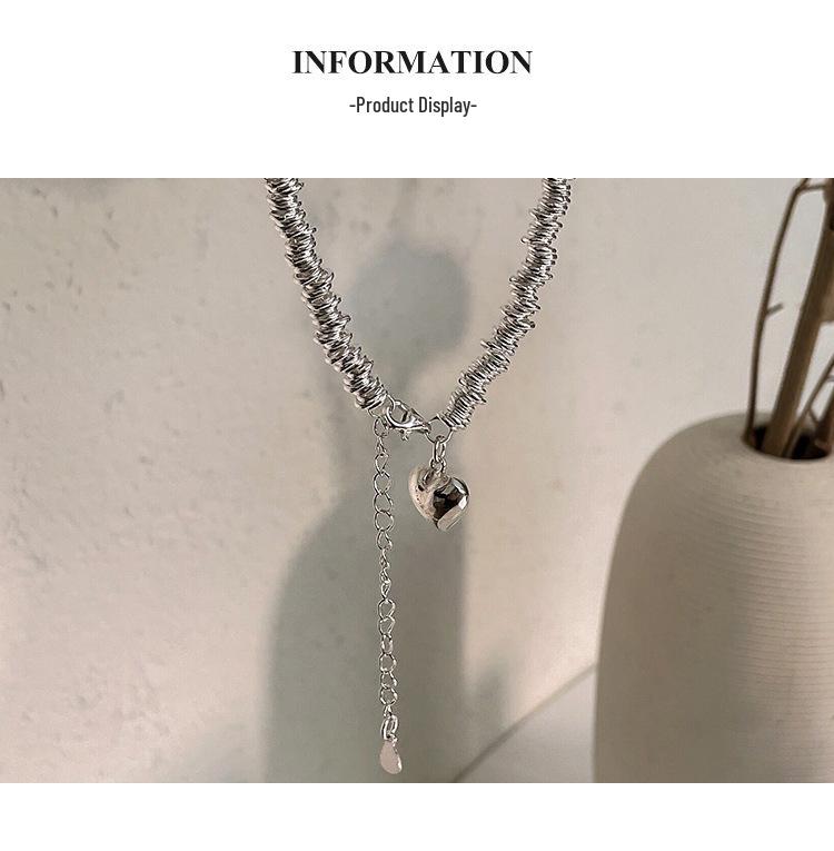 Yinruitai 925 Sterling Silver Heart Necklace: Women's High-End 2022 Circle Clavicle Chain.