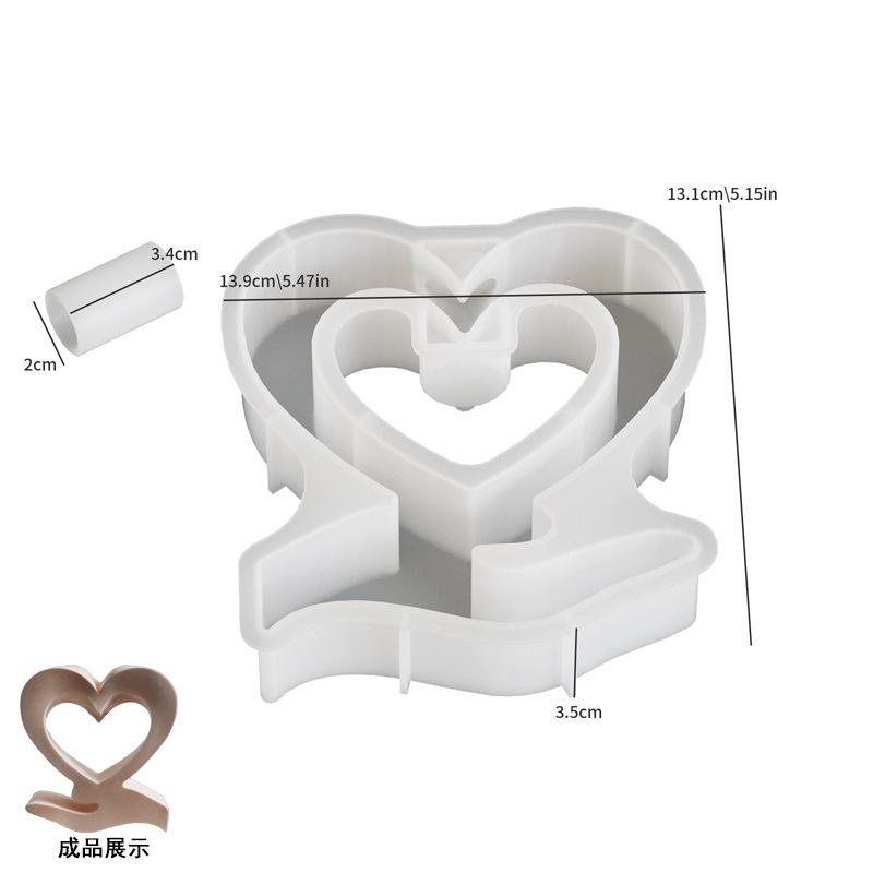 Сердце Гидропонная ваза Пробирка Силиконовая форма Сделай сам 3D Цветок Рука Держит Форма Любви Форма для вазы Подарок на День святого Валентина Домашний декор