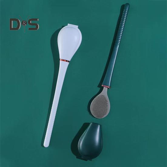 Silikonový držák na kartáč na toaletní mísu, nástěnný, moderní flexibilní gumový koupelnový drhák, čisticí kartáče bez zamotávání vlasů