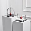 Metal Upright Square Tissue Box with Ball, Hotel Restaurant Decoration Napkin Holder, Wet Wipe Dispenser, Scandinavian Style