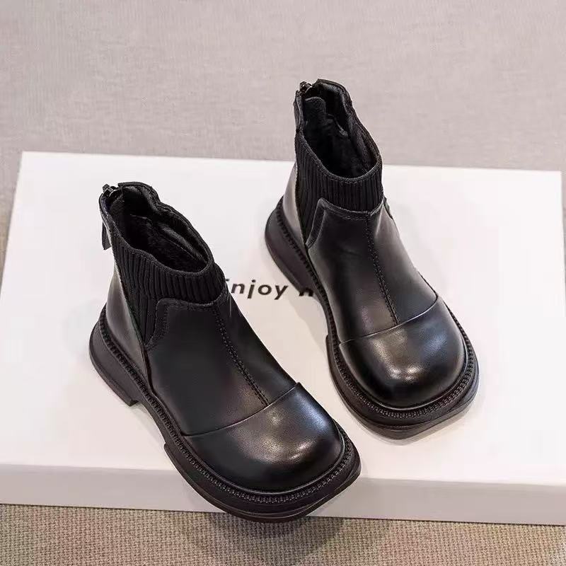 

Kids Ankle Boots for Girls Winter Toddler Fleece Boots Non-slip Breathable Lining School Shoes for Girls Boots 4-6years 29 чорний
