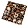 64pcs Christmas Ornament Set - Painted Ball Decorations Tree With Star Heart Bow Design