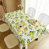 Summer Lemon Green Leaves Rectangle Tablecloth for Table Decor Washable Holiday Kitchen Dining Table Cloth Wedding Party Decor