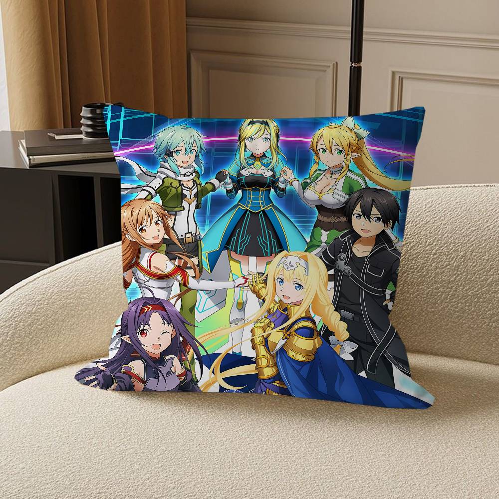 Anime S-Sword Art Online Pillow Cushion Cover Pillowcase Living Room Sofa Home Decor Customized