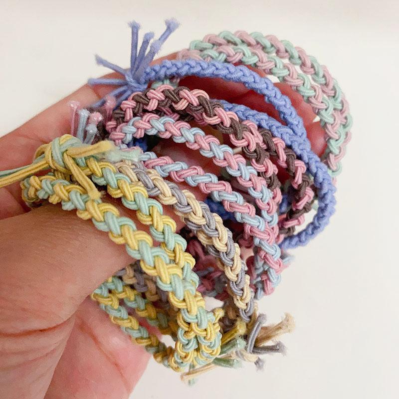 10pcs Trendy Girls Braided Elastic Hair Rubber Bands Women Hair Scrunchies Ponytail Hair Holder Hair Gum Hair Tie
