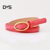 Women Belt Metal Oval Buckle Decor Multi Holes Design Adjustable Length Belt Imitation Leather Waist Strap Shirt Sweater Accessory