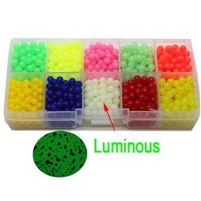 1000 Teile/schachtel Angeln Helle Verschiedene Farben Leuchtende Angeln Runde Geformte Perle Weiche Perle für See